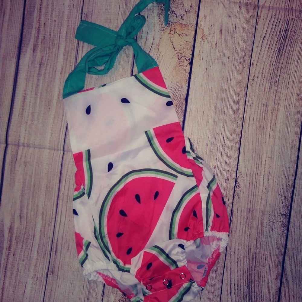 New 6mos Watermelon romper